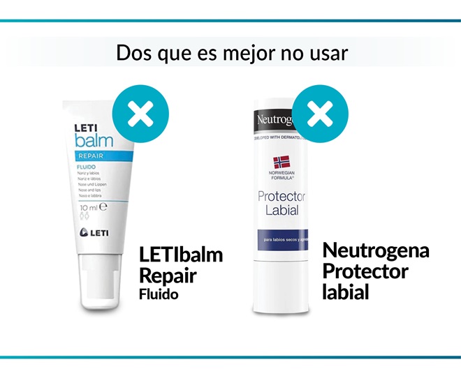 Dos protectores labiales que es mejor no usar